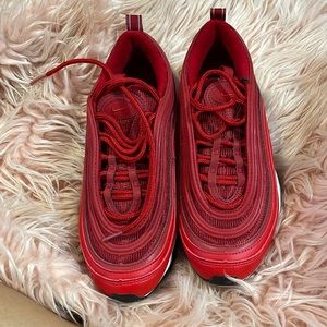 Gently used red Nike Air Max 97